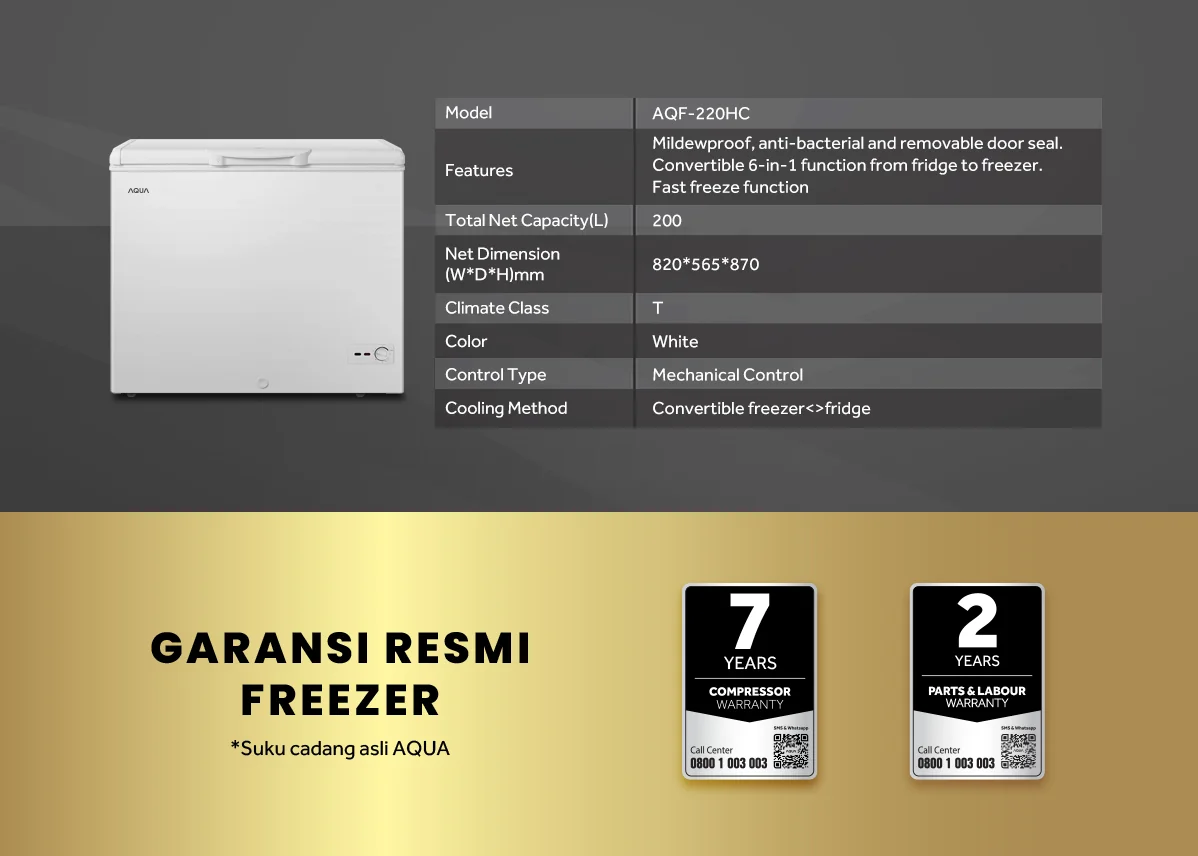 CHEST FREEZER AQUA Elektronik AQF-220HC